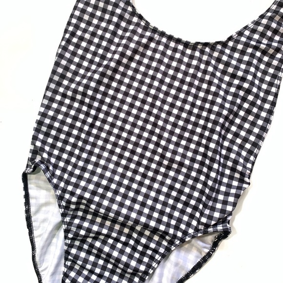 LIONESS BO DEREK ONE PIECE GINGHAM SWIMSUIT WOMEN’S SIZE SMALL 6 BLACK & WHITE - Picture 8 of 10